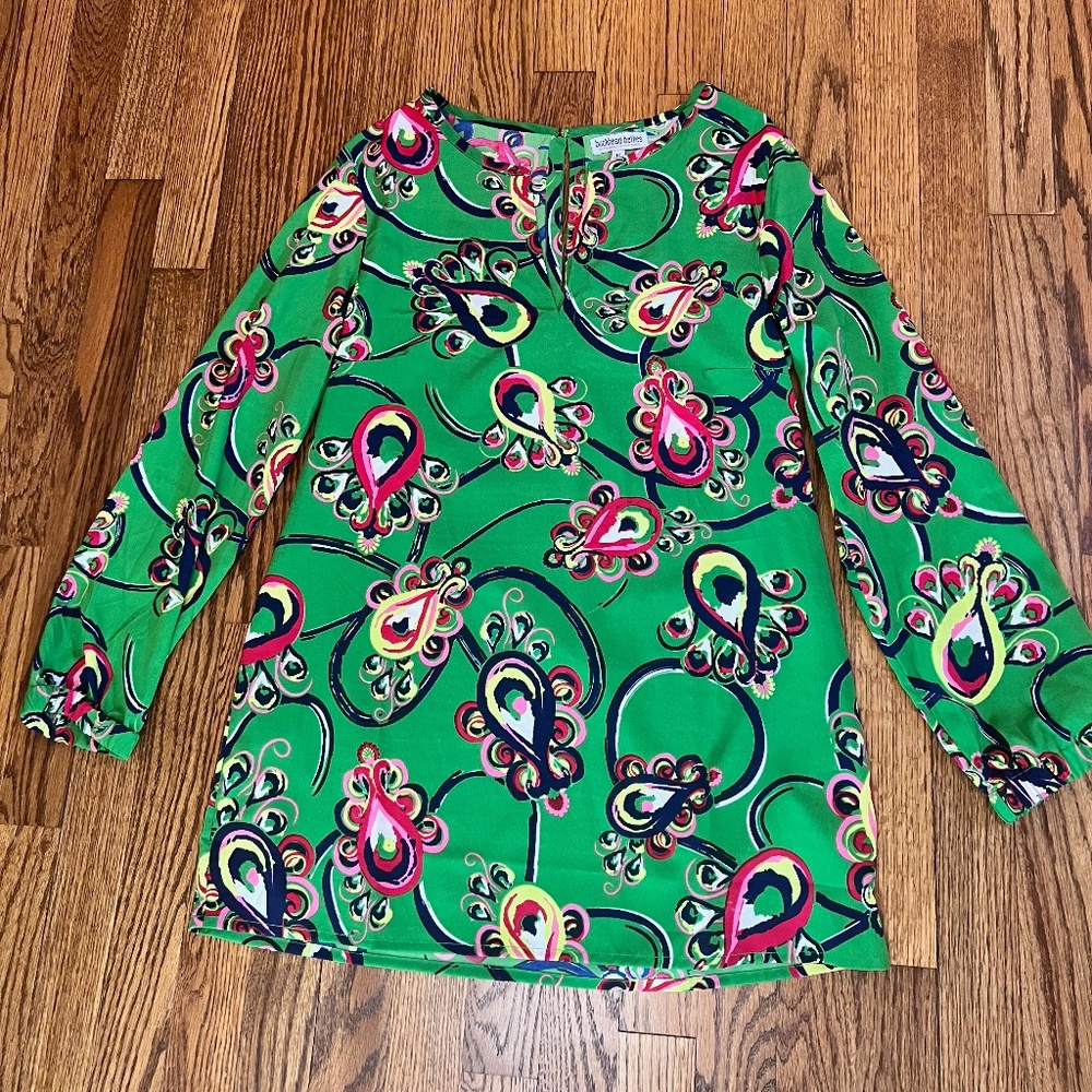 Buckhead Betties Kelly Green Printed Tunic Size Medium